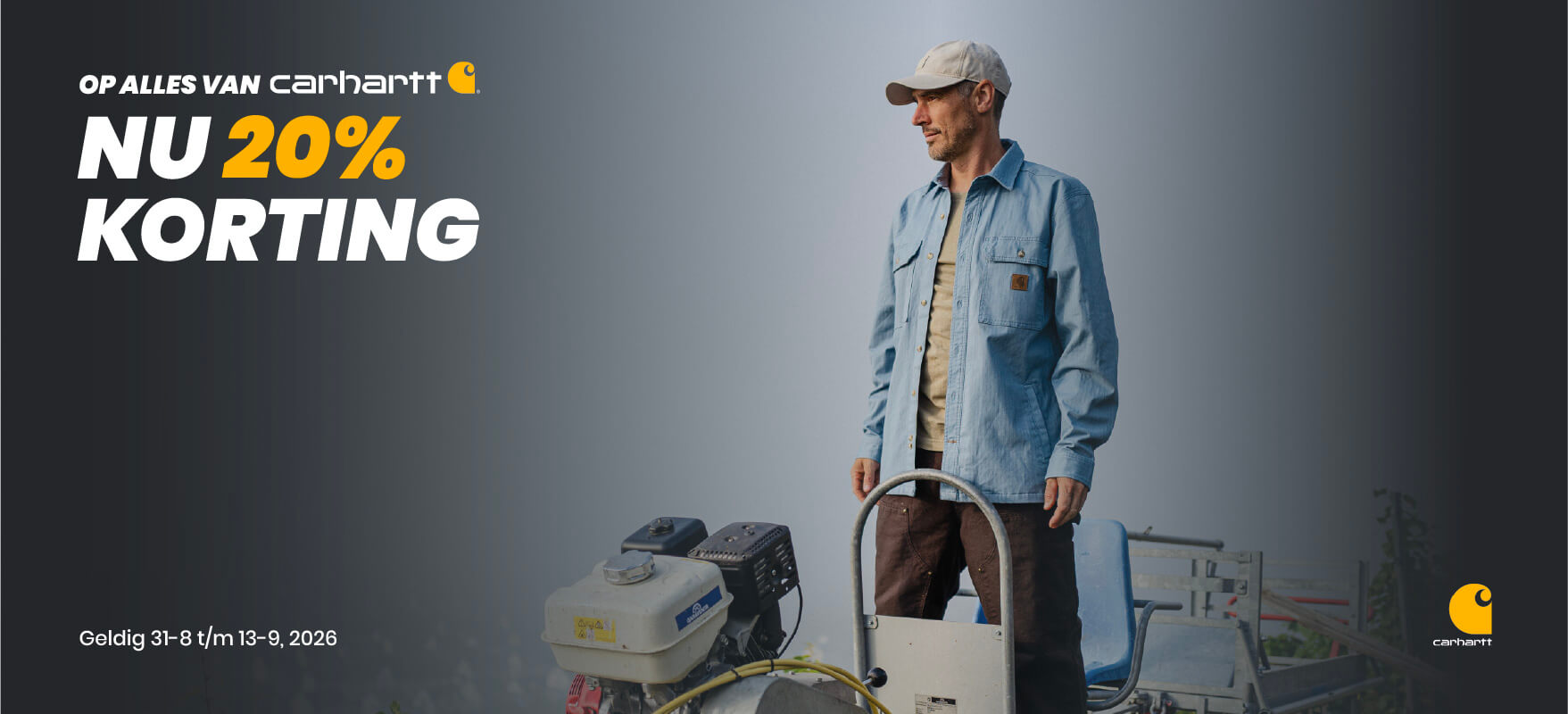 20260831_Carhartt_20_korting_banner_home_NED_desktop_1